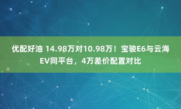 优配好油 14.98万对10.98万！宝骏E6与云海EV同平台，4万差价配置对比